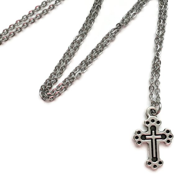 Tampa Coin Rings Jewelry - Christian Cross Necklace Tibetan Silver 4for$20